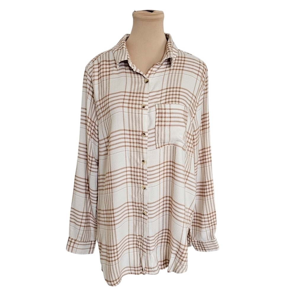 C&C California Plaid Long Sleeve Button Up Shirt Sz L